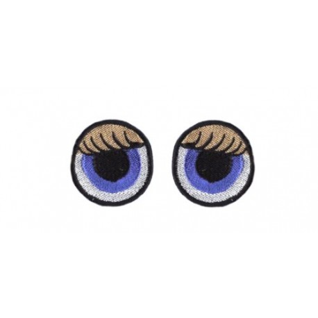 oczy okrągłe haftowane kolorowe